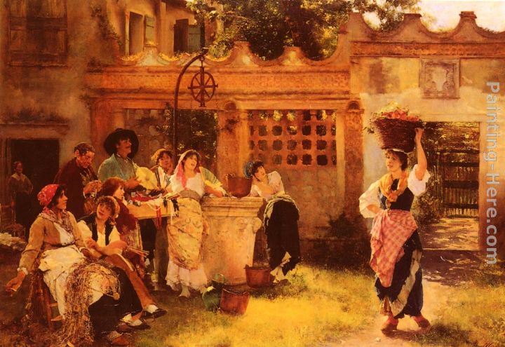 A Venetian Fan Seller painting - Henry Woods A Venetian Fan Seller art painting